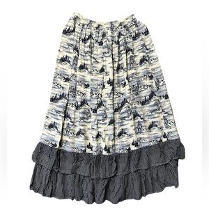 Vintage 90’s Women’s M Ruffled Tiered Rough Rider Cotton Skirt